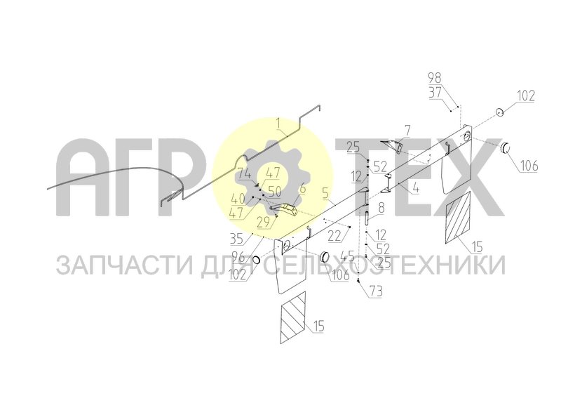 Панель габаритов и световой индикации для транспортирования (ЖР-750.12.240) (№50 на схеме)